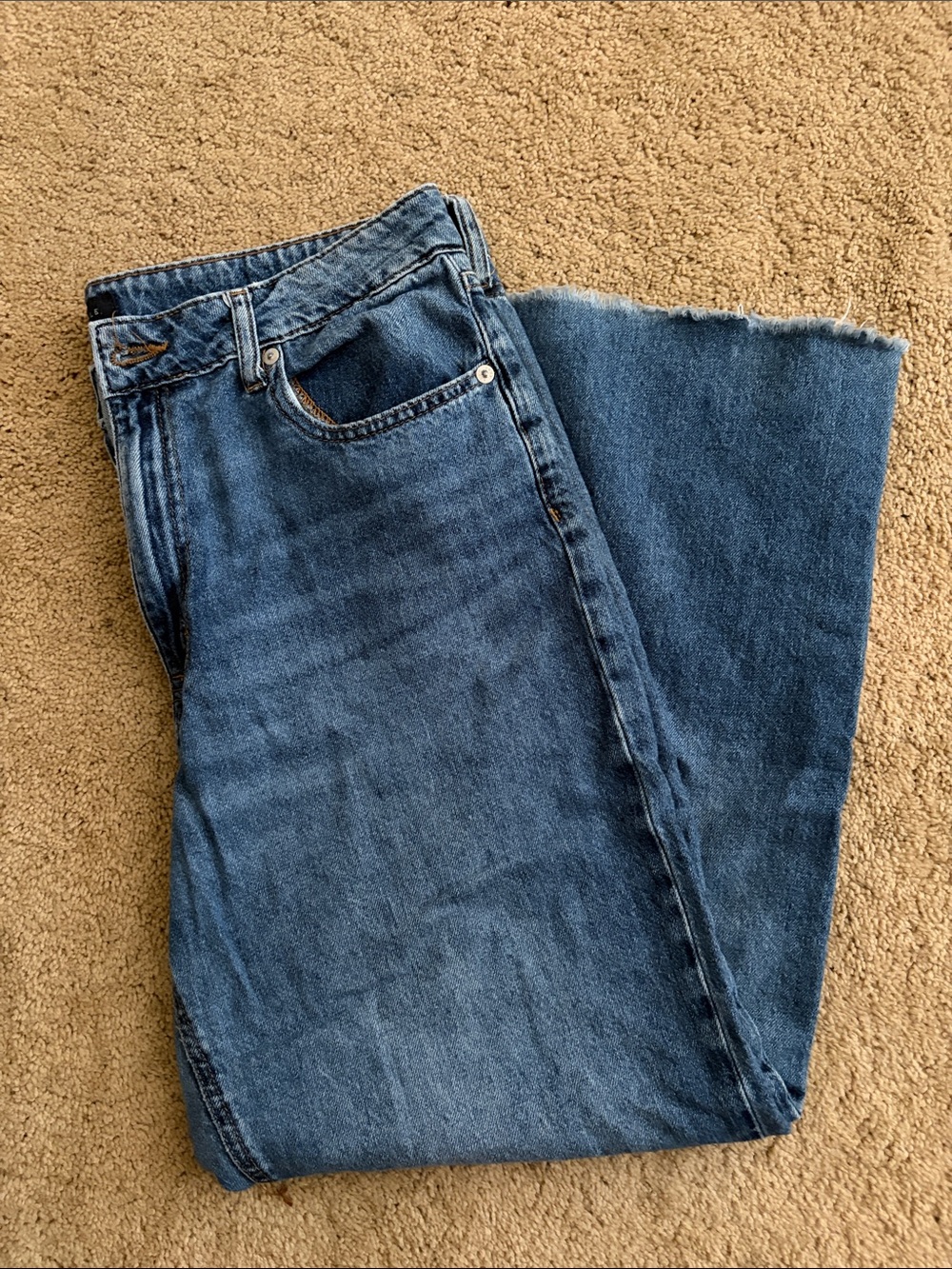 Aeropostale High Rise Wide Leg Jeans - Medium Blue